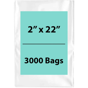 2X22 inches Clear Flat Poly Bags 3Mil Open Top (LDPE)